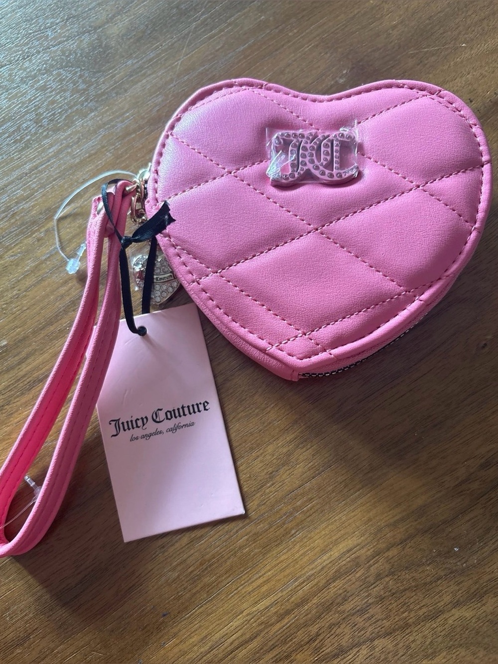 Juicy Couture BRAND NEW W/ TAGS Quilted Heart Wristlet - Hot Pink